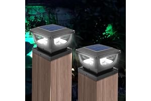 GEYUEYA Home Solar Post Cap Lights Outdoor,IP65 Waterproof Post Solar Lights Fence Cap Light for 3x3 3.5×3.5 4x4 inch Wooden Posts Deck Patio Garden Yard Decoration-2 Pack