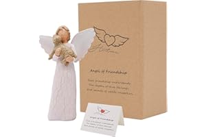 CHUANGLI Angel Figurine of Friendship, Memorial Gifts - Remembrance Gift for Grieving Pet Owner, Hand-Painted Dog Angel Figurines for Lovers
