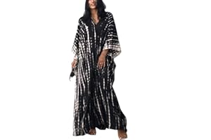 Orshoy Women Kaftan Dress Free Size Caftans Long Tunic Kimono Maxi Everyday Beach Cover Ups Loungewear