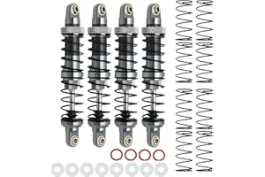 RXZIXYL 4-Pack Front Rear RC Shock Absorber 70mm 80mm 90mm 100mm 110mm 120mm Adjustable Assembled Spring Damper Axial SCX10 Oil Damper for 1/10 RC Crawler Car AXI03007 RBX10 D90 TRX4…