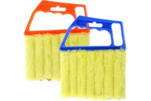 GAAINES Venetian Blind Cleaner Tool, 2Pcs Blind Cleaner with 7 Roller System, Reusable Blind Cleaners for Wooden Blinds, Blind Duster, for Wooden Blinds Plastic Blinds and Air Conditioner