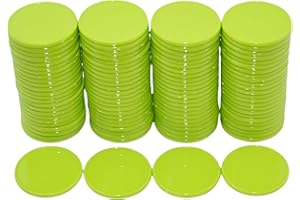 Smartdealspro - Set di 100 contatori in plastica opaca, 25 mm, con scatola portaoggetti (Verde Chiaro)