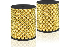 Pärlgirlang Julgran Juldekoration Pärlband Pärlhalsband Dekor Juldekoration Bröllopsdekoration - Guld 15m