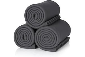 ALCLEAR INTERNATIONAL ALCLEAR 3 Stück Oeko Tex Fleecedecken, Farbe: anthrazit, tolle Größe 130x160 cm, über 200 g/m2, Sofadecke Couchdecke Wohndecke, Picknickdecke Sofaüberwurf Decke