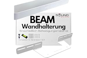 Sound bass Soundbar-Halterung für Sonos Beam, Kompatibel mit Generation 1 & 2 Sonos Beam Soundbar, Inklusive sämtlichem Montagematerial, Halterungsbügel, Weiß