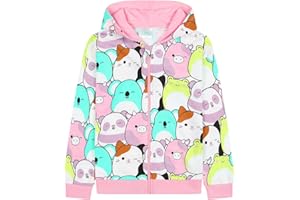 Squishmallows Girls Zipped Hoodie Cotton Kids Zip Hoody