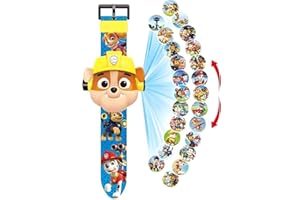 NDZYDXW Reloj Paaw Doog Paatrol proyector de 24 Figuras,Paaw Doog Paatrol Reloj para niños, proyección,Paaw Doog Paatrol Juguetes, Rouge