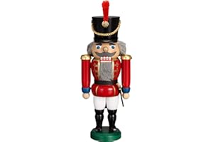 Seiffener Volkskunst Nussknacker Husar 28cm Made in Germany (rot)