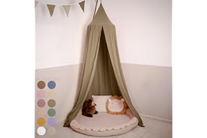 lilimaus Baldachin Kinderzimmer [in 12 Farben] - Betthimmel aus 100% Baumwolle Musselin Handmade für Mädchen & Jungen - Babybett Himmel als Babyzimmer Deko - Vorhang für Kinderbett, Kuschelecke