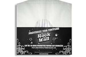 ROCK ON WALL sous-Pochette Papier Doublée, 33T, Lot de 10