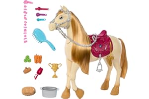 Barbie - Tornado, cavallo interattivo con luci, musica e accessori, balla e nitrisce, ispirato alla serie Netflix I misteri ricerca del cavallo scomparso, 3+ anni, HXJ42