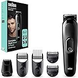 Braun Regolabarba Tagliacapelli Uomo, Rasoio Elettrico Barba e Capelli, 6-In-1 Styling Kit Ideale Per Barba, Capelli, 50 Minu