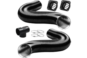 MaxEarn - Conducto de escape de calefacción diésel para coche, diámetro de 75 mm de tubo + accesorios para tubos en T + boquilla de aire auxiliar + clips, kits de salida de aire caliente para Webasto