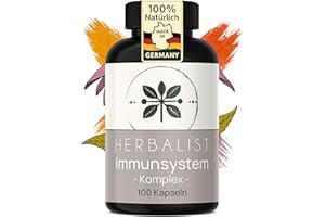 ‎HERBALIST Herbalist Immunsystem Komplex – Immunsystem stärken & Abwehrkräfte unterstützen, 100 vegane Kapseln mit Vitamin C, Zink, Echinacea, Kurkuma, Astragalus & Ingwer, laborgeprüft, ohne Zusätze