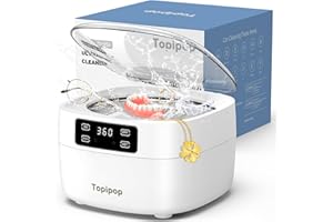 Topipop Ultraschallreinigungsgerät, 48000Hz Ultraschallreiniger, 750 ml brillenreinigungsgerät, professionelles Ultrasonic Cleaner zum Reinigen von Brillen, Uhren, Ringen, Rasierklingen (White)