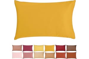 ‎P'TIT BASILE P'tit Basile - Kissenbezug 40x60 cm - Senfgelb - Baby Kopfkissenbezüge 100% Bio-Baumwolle ohne schädliche Substanz - 57 Fäden/cm² Für Kinder Bett 60x120 70x140 cm Wiege