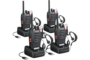 Proster Walkies Talkies Recargables 4PCS Walkie Talkie Profesional Walky Talky 16 Canales de Larga Distancia con Pinganillos,Linterna LED, VOX Función para Adultos y Niños