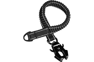 PetBonus bungee koppelförlängare, 45 cm stötdämpande koppelförlängare, kraftigt fäste för medelstora till stora hundar, reflekterande nylonkoppelförlängare för promenad, löpning, cykling