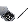 Parker Vector Mettalix Fountain Pen (Black) Vector Camouflage Gift Set - Roller Ball Pen Keychain (Blue Ink)