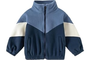 Gajaous Toddler Kids Polar Fleece Jacket,Baby Boys Full-Zip Long Sleeve Warm Coats Outwear for Fall Spring Winter