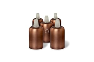 Amarcords - Portalampada E27 vintage in metallo edison retro per lampada a sospensione. Stile industrial 5 pezzi finitura BRONZO