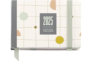 Miquelrius - Agenda 2025, Tamaño 105 x 74 mm, Agenda semana vista, Cubierta cartón forrado plastificado, Espiral, Cierre goma elástica, Papel 80 g/m², Español, Inglés y Portugués, Silvia