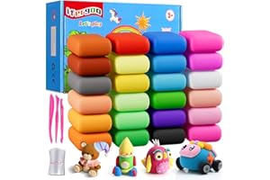 Air Dry Clay Kit, iFergoo 24 Colors Modeling Clay for Kids, with Free Tools and Manuals,Wonderful Air Hardening Clay, Educational Creative Gift for Kids.