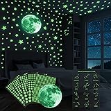 434 Autocollants Phosphorescents Lune Et étoiles - Décoration Murale Et Plafond Chambre Enfant - Brille Dans Le Noir