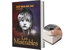 PACOLO Boîte de rangement sûre de livre de détournement de papier réel, coffre-fort secret de dictionnaire avec serrure de code/clé, coffre-fort caché de livre de flip (Code Les Misérables)