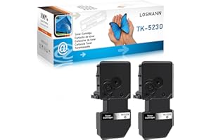 LOSMANN TK-5230 Czarny toner kompatybilny z Kyocera TK5230K TK5220K do drukarek Kyocera Ecosys P5021cdw P5021cdn, Kyocera Ecosys M5521cdw M5521cdn Printers (2 czarny)