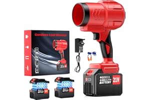 QARDOZ Leaf Blower Cordless with 21V 2 * 4500mAh Batteries and Charger,150,000RPM Brushless Motor, Powerful Electric leaf blower 685CFM 200MPH,Lightweight Garden blower for Patio Care,Garage,Snow Removal
