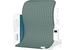 Cuscino Termoforo Elettrico 40x76CM, Nopfeen Termoforo Elettrico con 6 Livelli di Temperatura e 4 Timing Uso Secco/Umido,Coperta Elettrica per Alleviare il Dolore Muscolare Lombare,Addome,Collo,Spalla