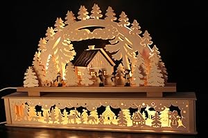 SchwibboLa 50 Different Original Ore Mountains Candle Arch with Raised Light Arch XXL Various Sizes Free Selection (Motif 53: 72 x 45 cm (W x H))