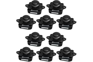 Jiakalamo 10 Stück Druckknopf-Schlösser für Schranktüren, für Wohnwagen, Wohnmobil, Wohnmobil, Van, Riegel, Schrank, Schwarzer Knauf, Metall Push Button Drehknopf Schloß(Schwarz)