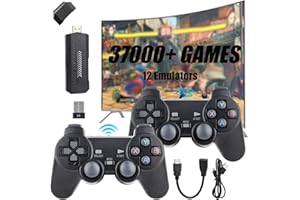 LNCBOC Retro Game Stick 4k, 3D Wireless Retro Game Console High Definition HDMI Output, Plug and Play Video Game Built in 37000+ Games, Multiple Emulators with Dual 2.4G Wireless Controllers (64G)