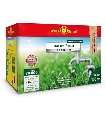 HAGEBAU Trockenrasen Rasensamen 1 kg – Grassamen für bis zu 35 m² – trockenheits- & hitzetolerante Rasenmischung für sonnige bis halbschattige Flächen – dichter, robuster Rasen – Rasennachsaat Garten