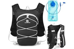 KAMCYCLE® Sac d'hydratation Ultra-léger Sac à Dos Trail Gilet d'hydratation, Hydration Pack Sac à Dos vélo avec,pour la Course à Pied, la randonnée, Les Marathons (avec vessie d'hydratation de 2L)