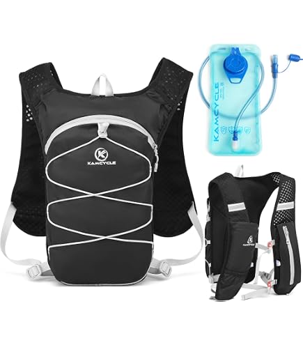 Sac à Dos Hydratation Azarxis 5L - Gilet De Course Léger - Avec Vessie 1.5L Ou Bouteille 500ml - Pour Trail, Marathon