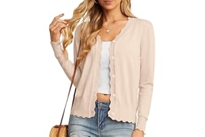 GRECERELLE Cardigan Femme avec Boutons et Encolure en V Cardigan Femme Léger et Estival Elégant avec Dentelle