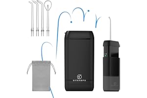 SYNHOPE Hydropulseur Jet Dentaire Électrique Mini Portable Professionnel,Réservoir d'eau rétractable/IPX7 Étanche/3 Puissances Réglables,pour Voyage et Maison Soins Hygiène de Dents