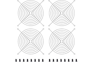 YIMATEECO Fan Grill 140mm - 4 Pack Metal Fan Finger Grill Protector Guard F-an Protective Cover CPU Case Fans, PC Computer Case Fans, Cooling Fans (140x140mm, 4 Pack)