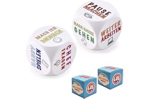 Willingood 2 Stücke Anti-Stress Würfel Spielzeug für Erwachsene, der Bunte Stresswürfel mit 6 Lustigen Aktionen, Büro Geschenk für Kollegen Freunde