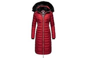 Navahoo Damski płaszcz zimowy, ciepły płaszcz pikowany, długi z kapturem, Umay, XS-XXL