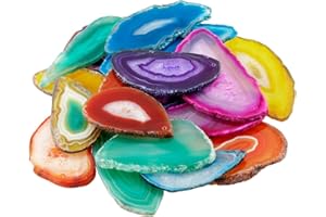 mookaitedecor 10pcs Agate Slices Pendants for Jewellery Making, Geode Slice Crystals and Gemstones for Healing