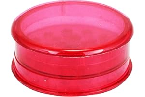 SPLIFF 1 molinillos de plástico de 60 mm de plástico con tres piezas incluyendo almacenamiento. Elige tu color favorito (rojo))