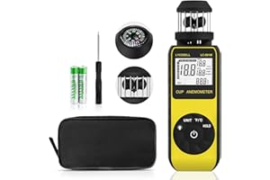 LYCEBELL LC-881M Anémomètre Portable Professionnel Mesure Vitesse Vent 0.7-42m/s avec Température et Boussole, Capteur 360° pour HVAC Drones Voile Parapente, Écran LCD Rétroéclairé Compact Léger