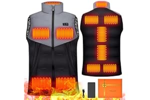 CWAWF Beheizte Weste Wiederaufladbar, Wärmeweste 10000mah Akku mit 11 Heizzonen, beheizte Jacke für Herren und Damen, wärmende beheizte Jacke