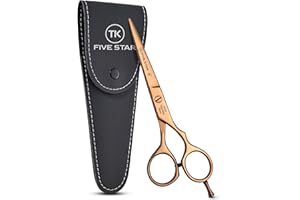 TK FIVE STAR SOLINGEN Five Star Solingen Gold-Line Offset Professionelle 6'' extra scharfe Roségold Friseurschere Haarschere Haarschneideschere für Damen Herren Salons und Kinder für feine und kräftige Haare rostfrei