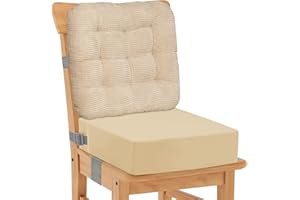 CAVWVTYU Asiento Elevador para Niños - 2 Piezas Asiento Almohada Pana Suave Cojín Respaldo PU Impermeable Fácil Limpieza Asiento Booster con Base Antideslizante y Cinturones de Seguridad Ajustables