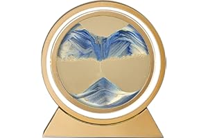 GSenhui Sandbilder zum Drehen, Sandbild mit Licht, Fließende Sandmalerei Moving Mountains, Sandscape - Die Sandkunst in Tiefsee, Bewegtes Sandbild für Kinder Desktop Home Office Work Decor 10 Zoll
